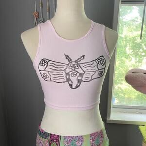 Butterfly cropped tank top